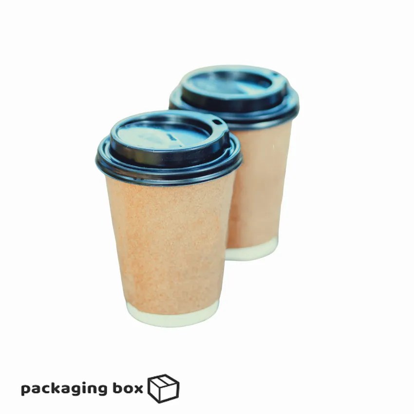 8oz Double Wall Coffee Cup With Lid Packaging Box
