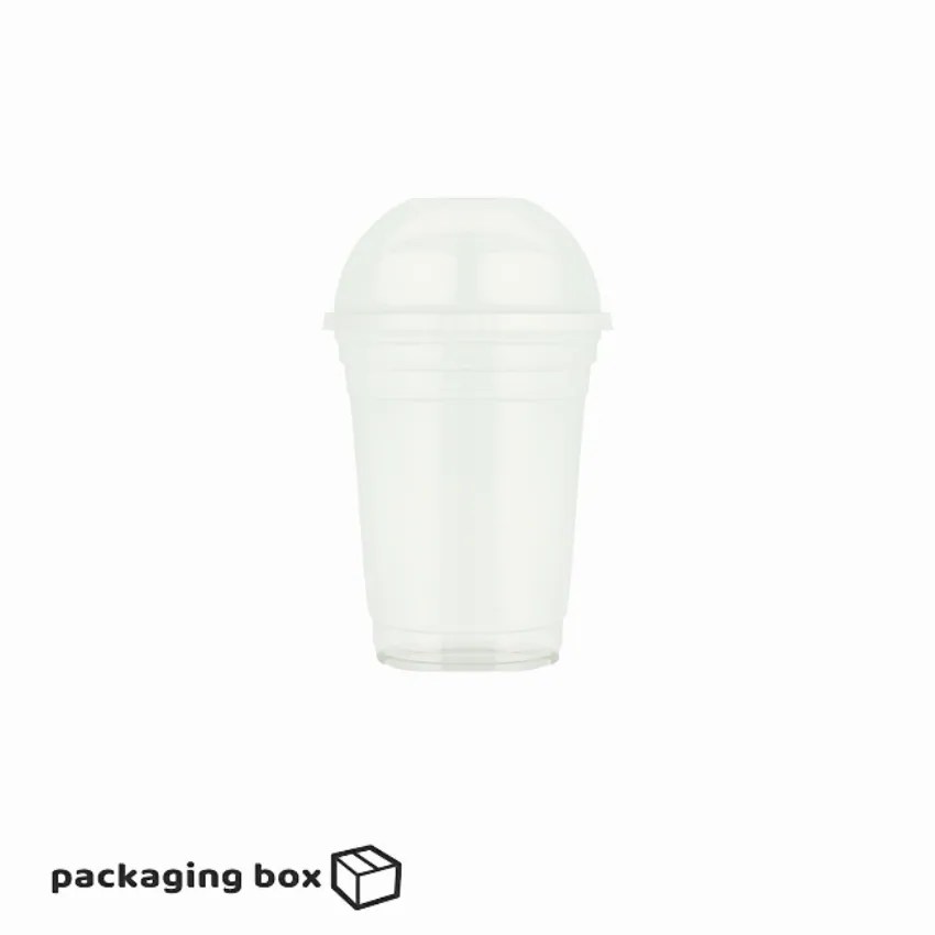 12oz Disposable Glass/Cup With Dome Lid Packaging Box