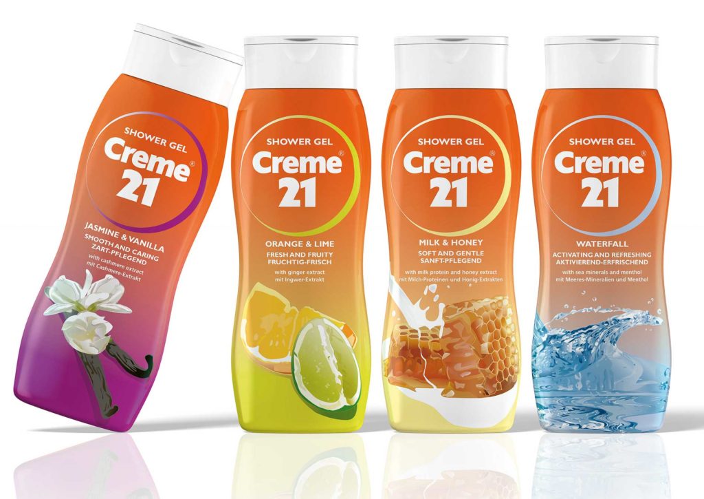 Creme 21 Shower Gel Packaging Circus