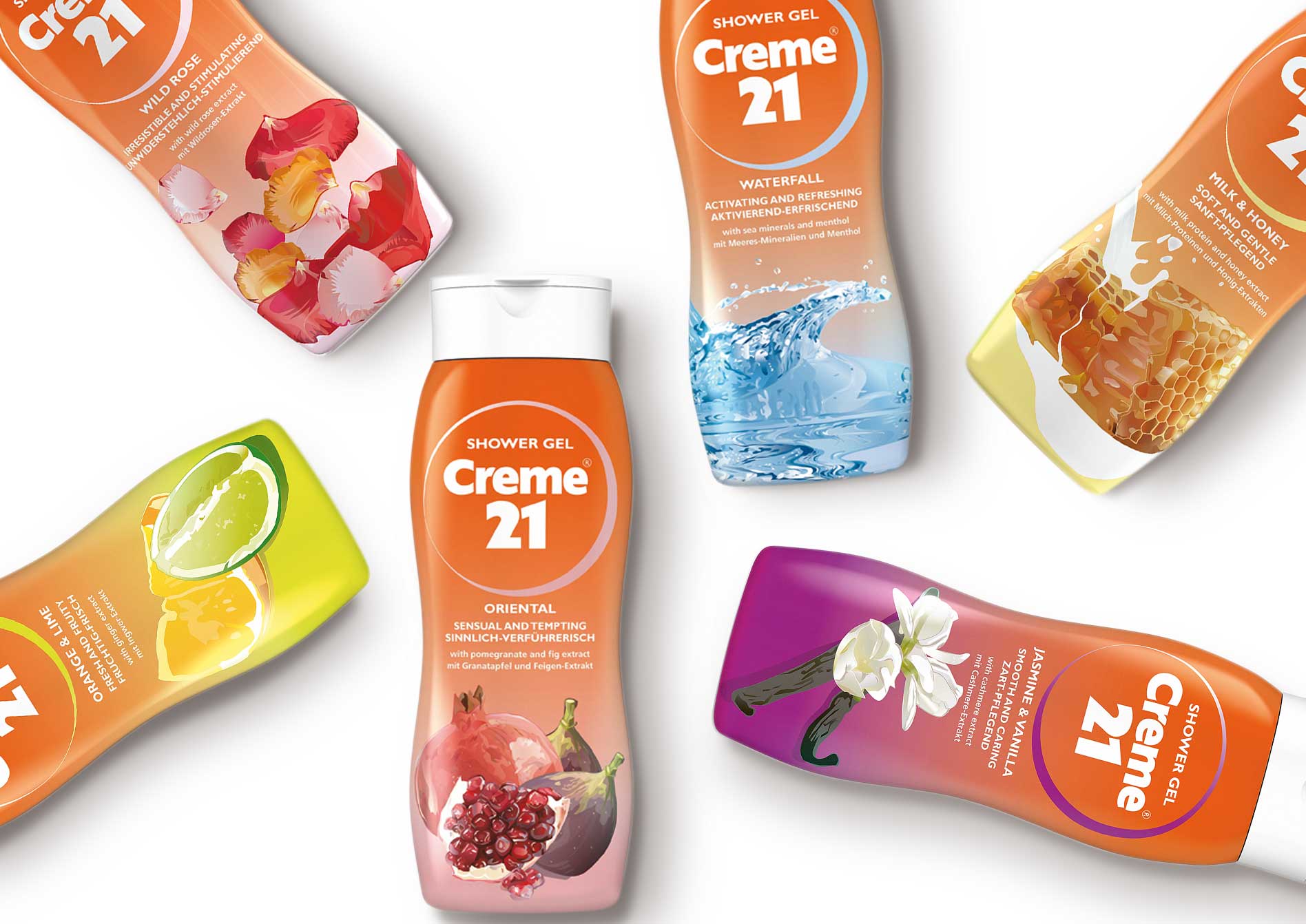 Creme 21 Shower Gel Packaging Circus