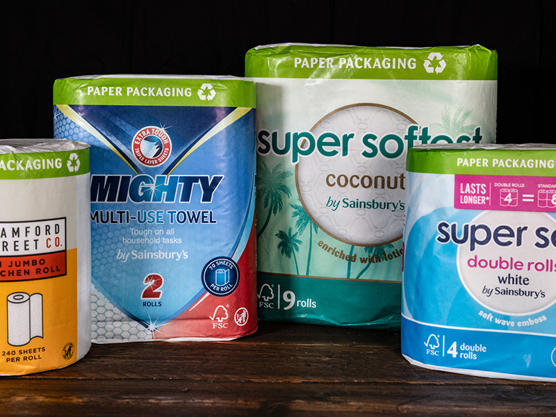UK Sainsbury’s Introduces Paper Packaging to its Toilet and Kitchen