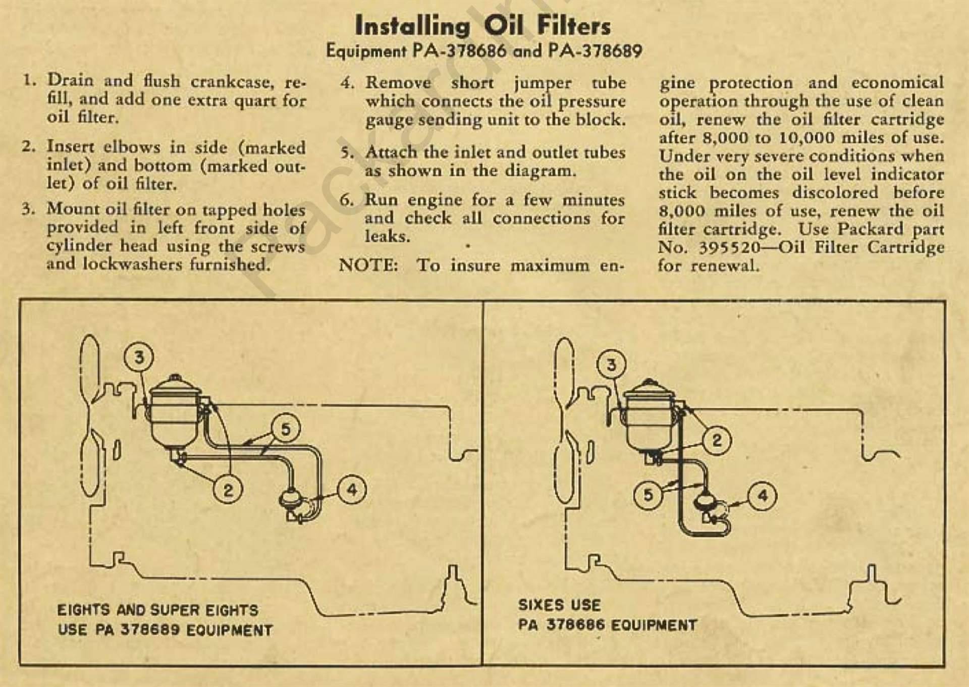 Re Oil filter piping for 1948 Packard 288 engine [PostWar (194654