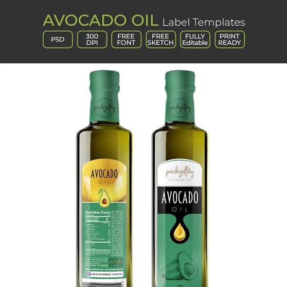 Oil Label Template (Avocado) packgallery