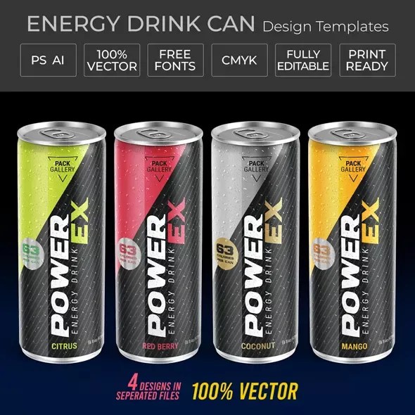 Energy Drink Can Design Templates packgallery