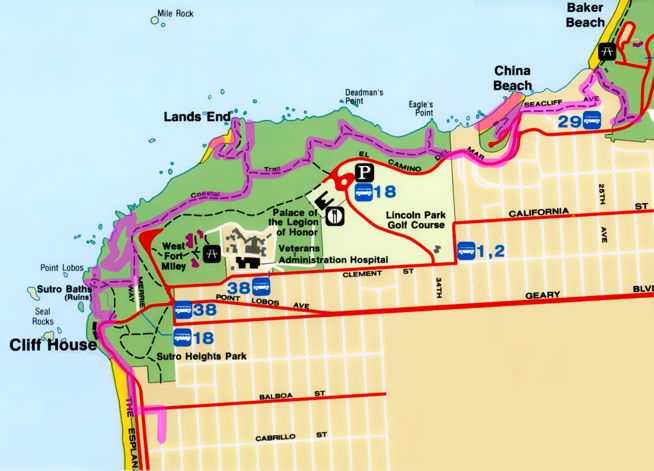 Lands End Trail Map Lands End - San Francisco April 8 - Pack It Hiking & Backpacking
