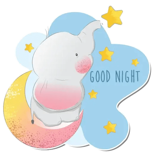 Cute Good Night Stickers for WhatsApp