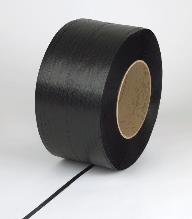 Plastic Strapping 1/2",Hand Grade, 500 Test, Black, 7,200' length, PAC