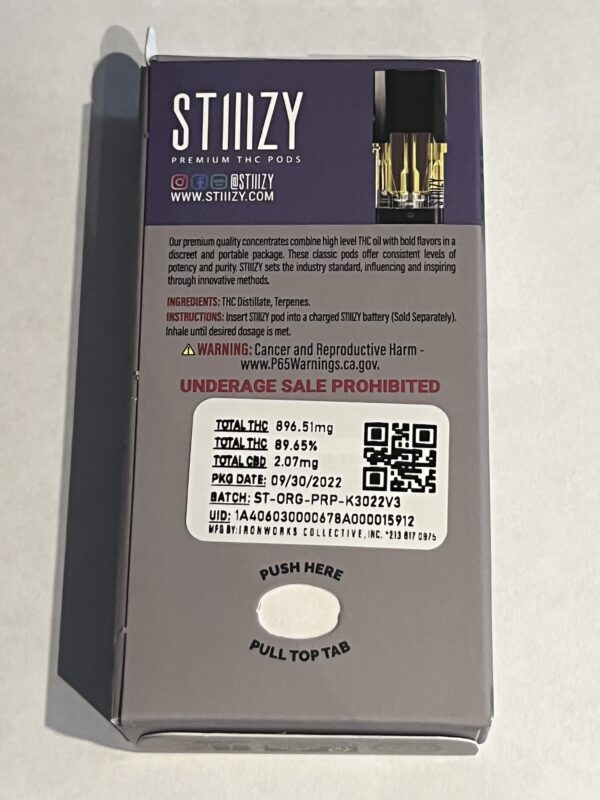 Stiiizy 1g Pod Purple Punch Pack Trapper