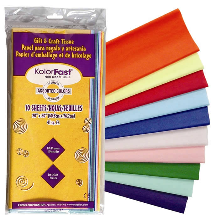 (Pack of 10 Sheets, Green) Green Colour Tissue Paper