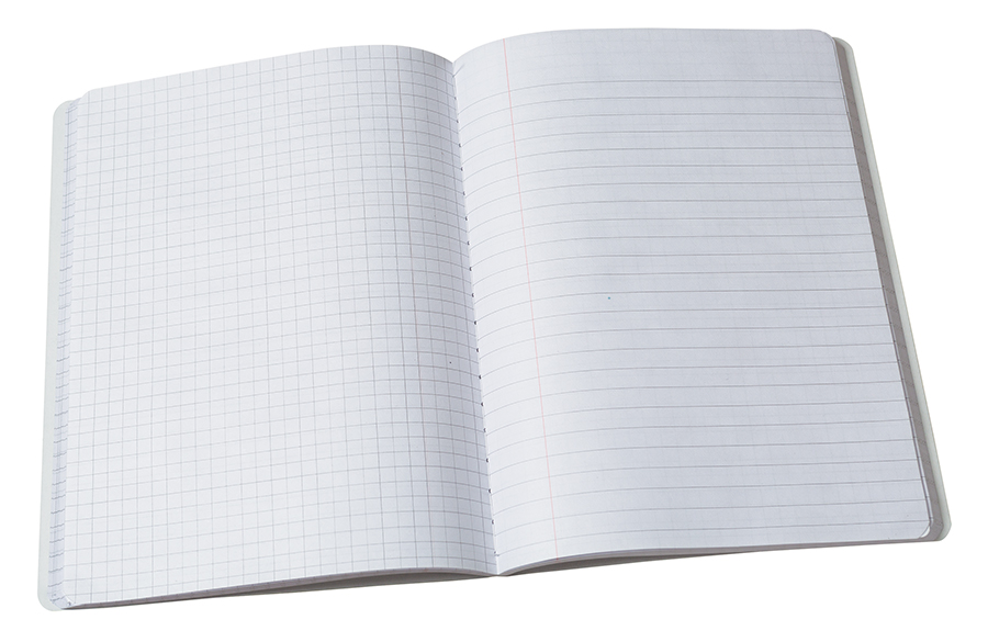 Pacon Dual Ruled Composition Book, Dark Gray, 1/4" Grid, 3/8" Wide