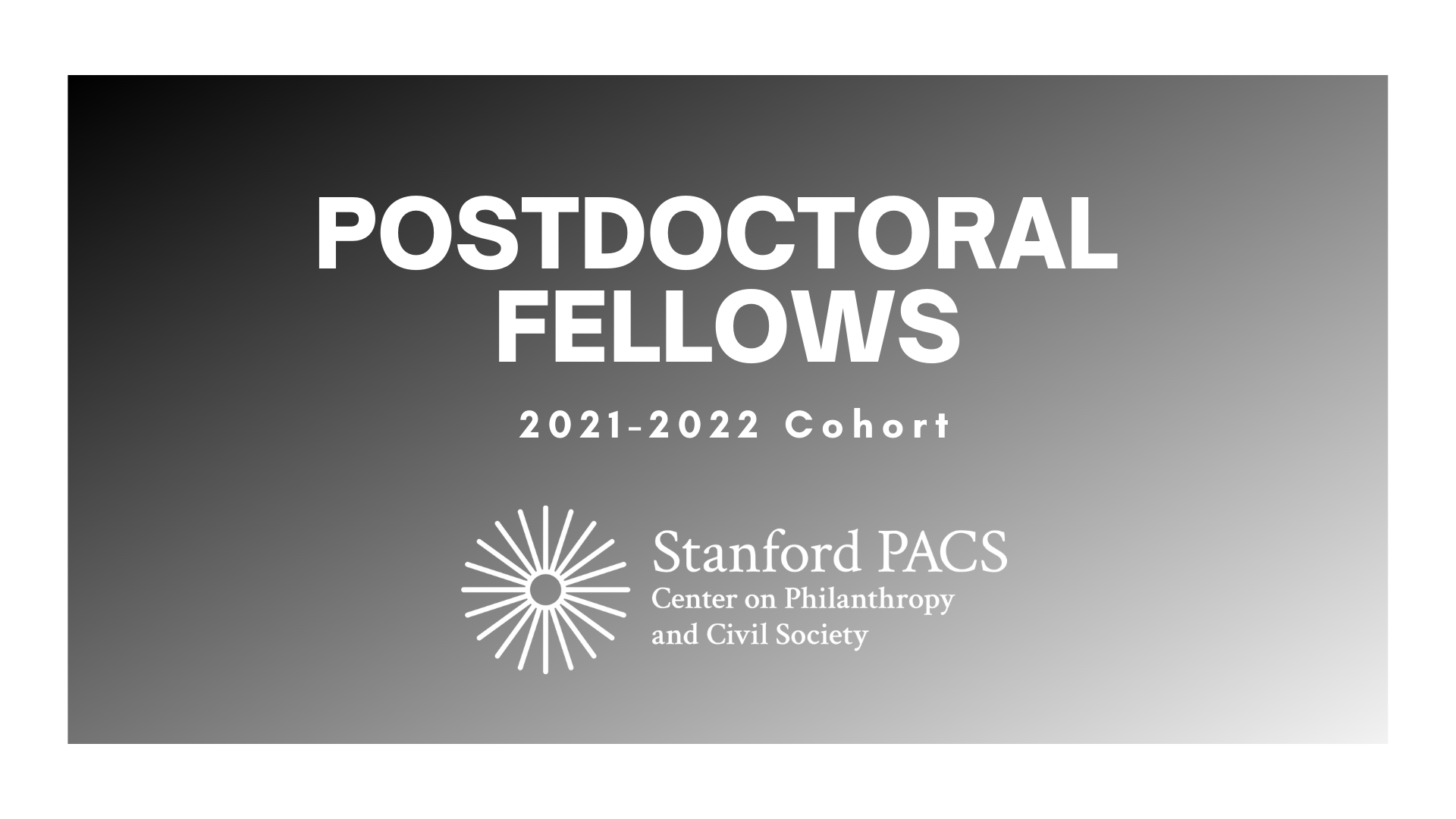 PACS Postdoctoral Scholars 202122 Announced Stanford PACS