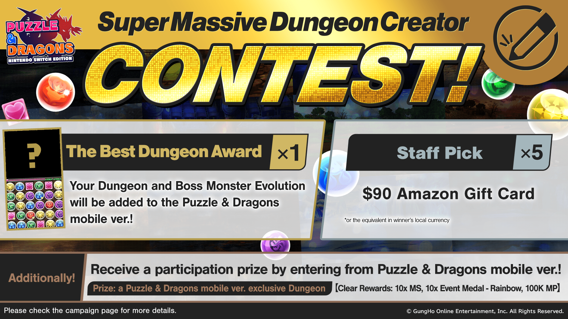 PUZZLE & DRAGONS Nintendo Switch Edition Super Massive Dungeon Creator