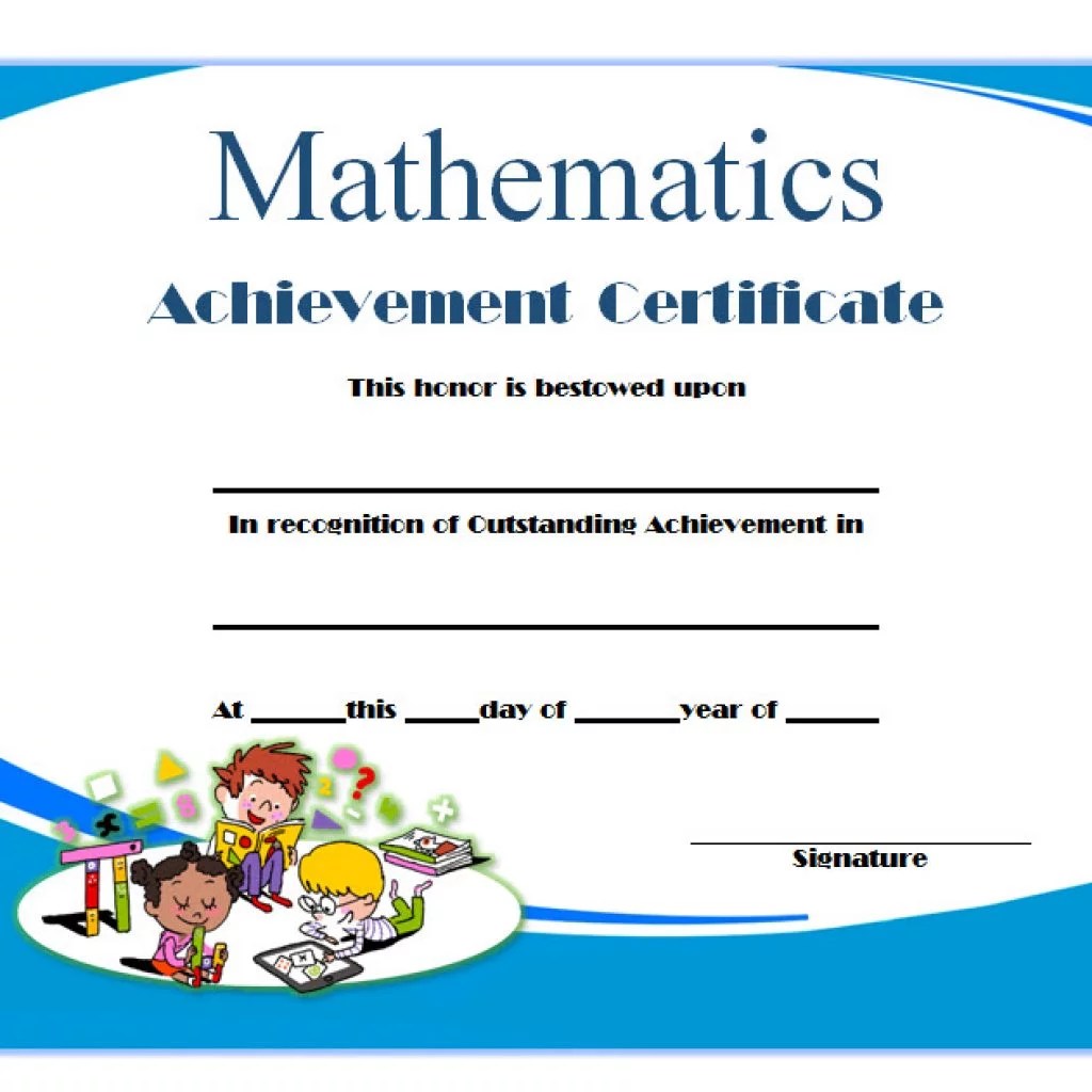 Math Achievement Certificate Printable Free 9+ Best Ideas