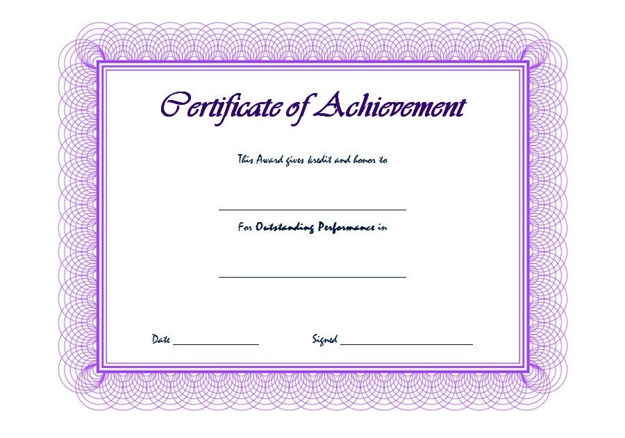 Outstanding Performance Certificate Template 7+ Excellent Award
