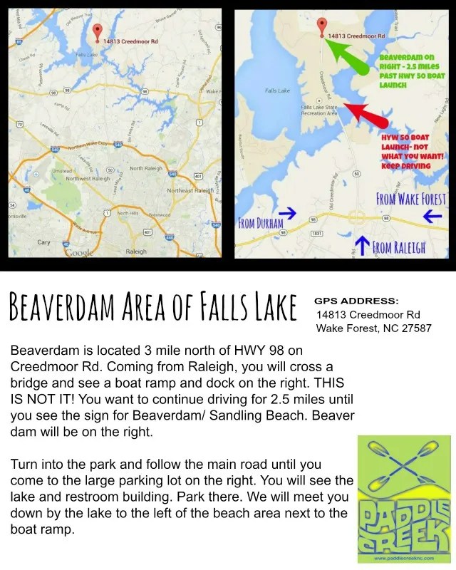 Directions to Beaverdam Paddle Creek