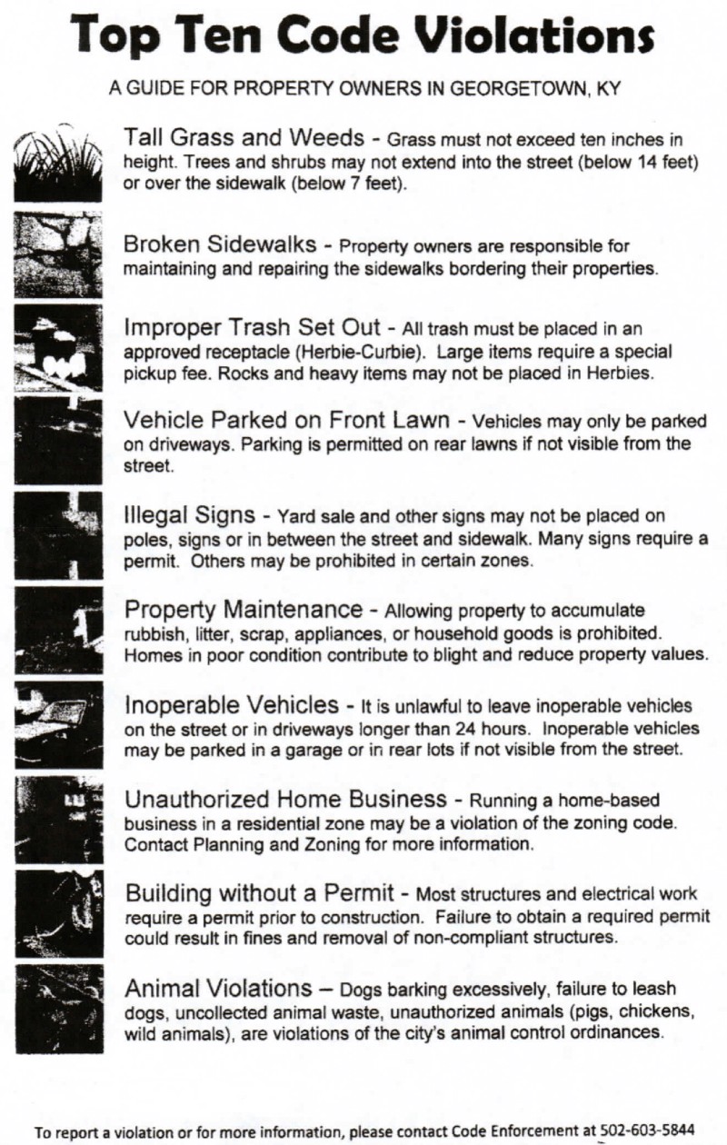 Top Ten Code Violations The Paddocks of Thoroughbred Acres