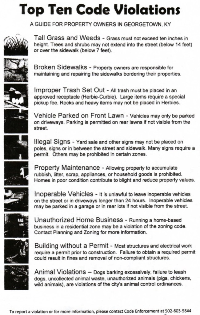 Top Ten Code Violations The Paddocks of Thoroughbred Acres