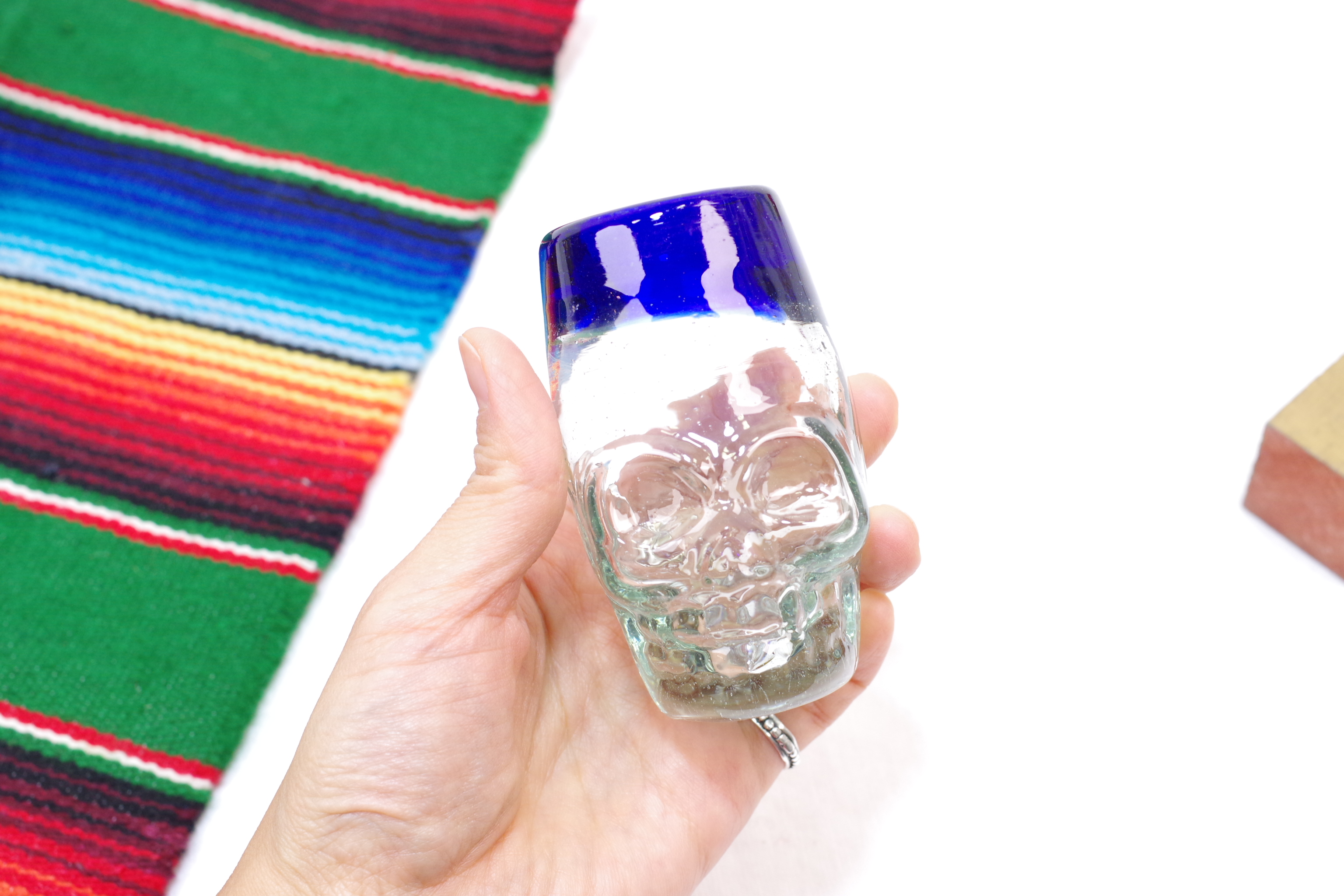 スカル☆吹きガラスのテキーラグラス