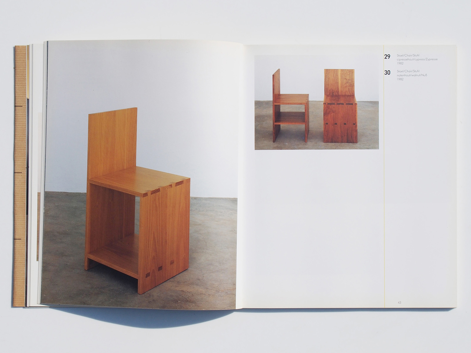 Donald Judd Furniture Retrospective with Exhibition Program SPREAD