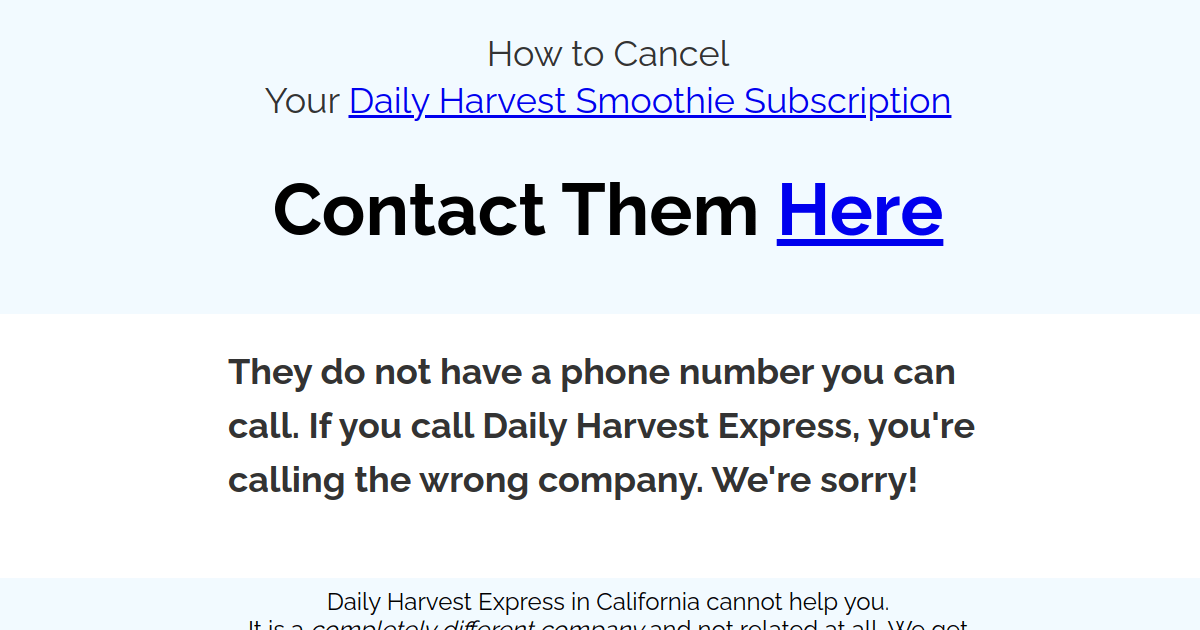 How to Cancel Daily Harvest Daily Harvest Contact