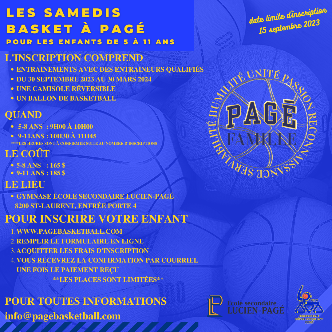 Activités Pagé Basketball