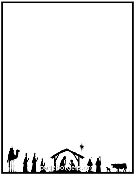 Nativity Border: Clip Art, Page Border, and Vector Graphics