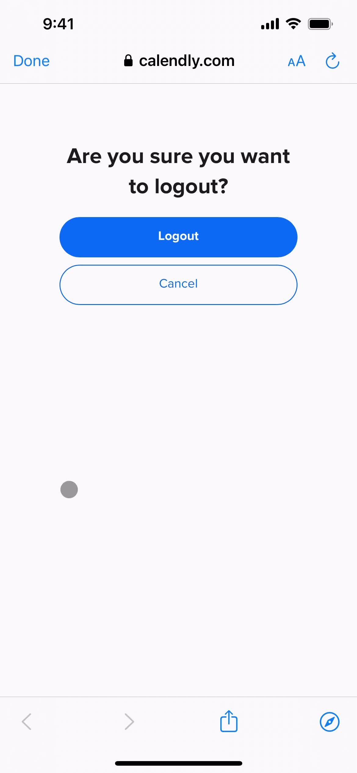Logging out on Calendly Desktop Examples Page Flows (video & 4