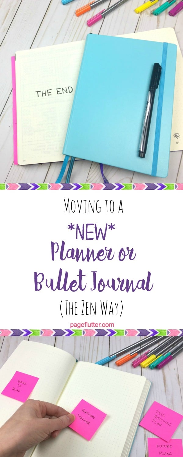 Moving to a New Bullet Journal (The Zen Way) Page Flutter