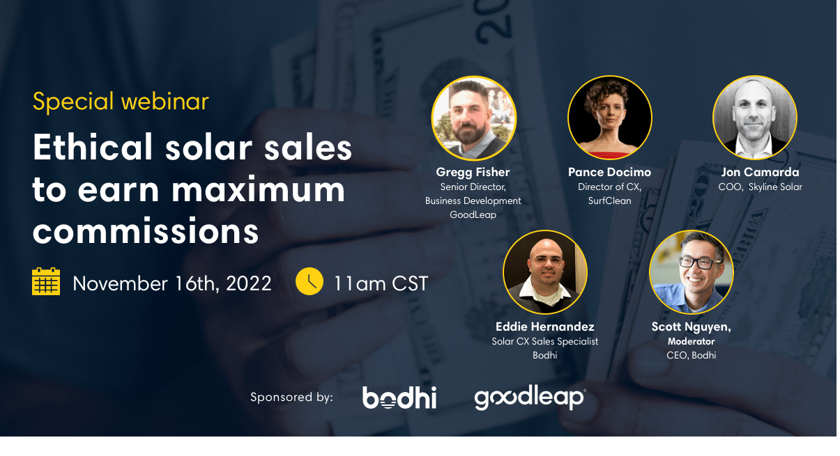 Bodhi inar Ethical solar sales to earn maximum commissions