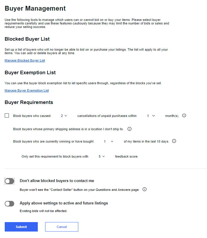 設定：入札・取引制限～Buyer RequirementとBuyer/Bidder Management～
