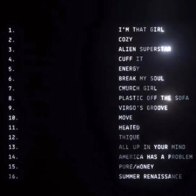 Beyoncé reveals tracklist for new album 'Renaissance'