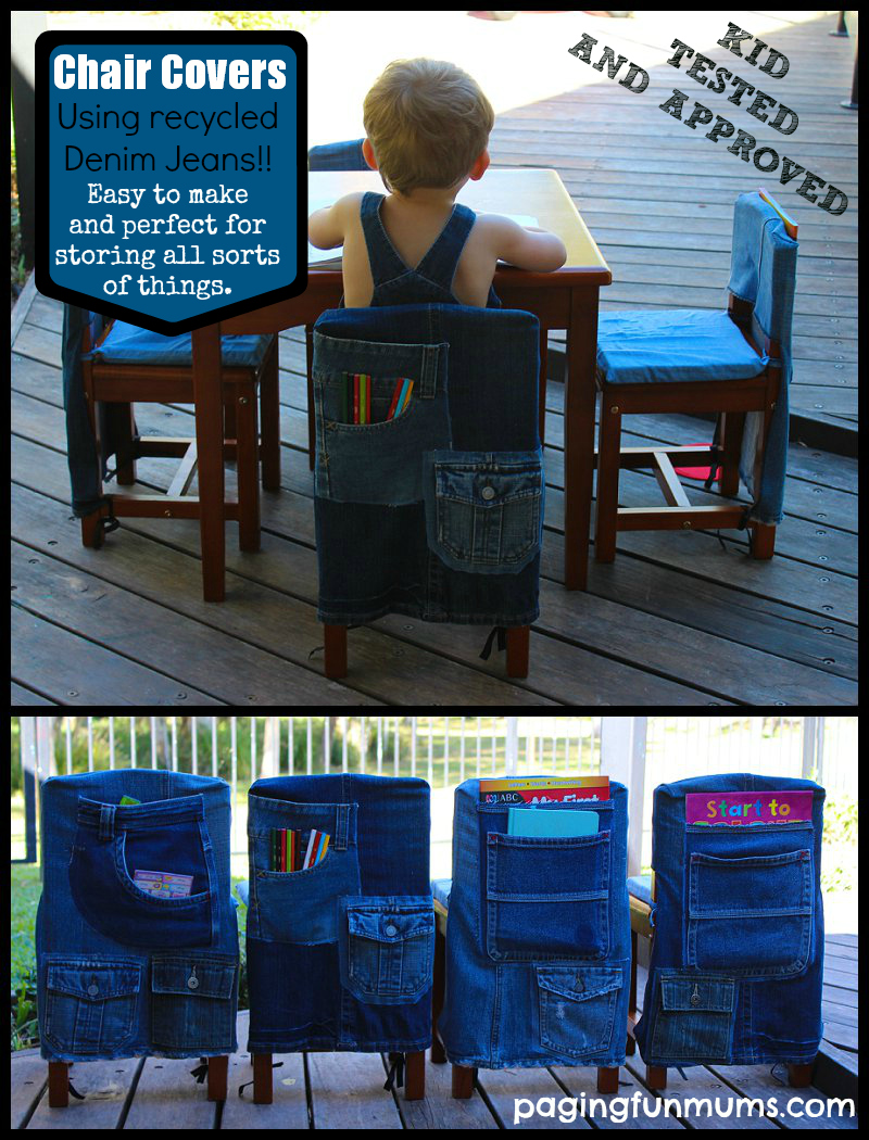 Recycled Denim Kid's Chair Covers Paging Fun Mums
