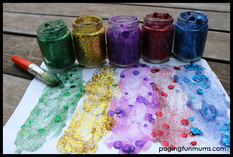 Homemade Glitter Paint - Paging Fun Mums