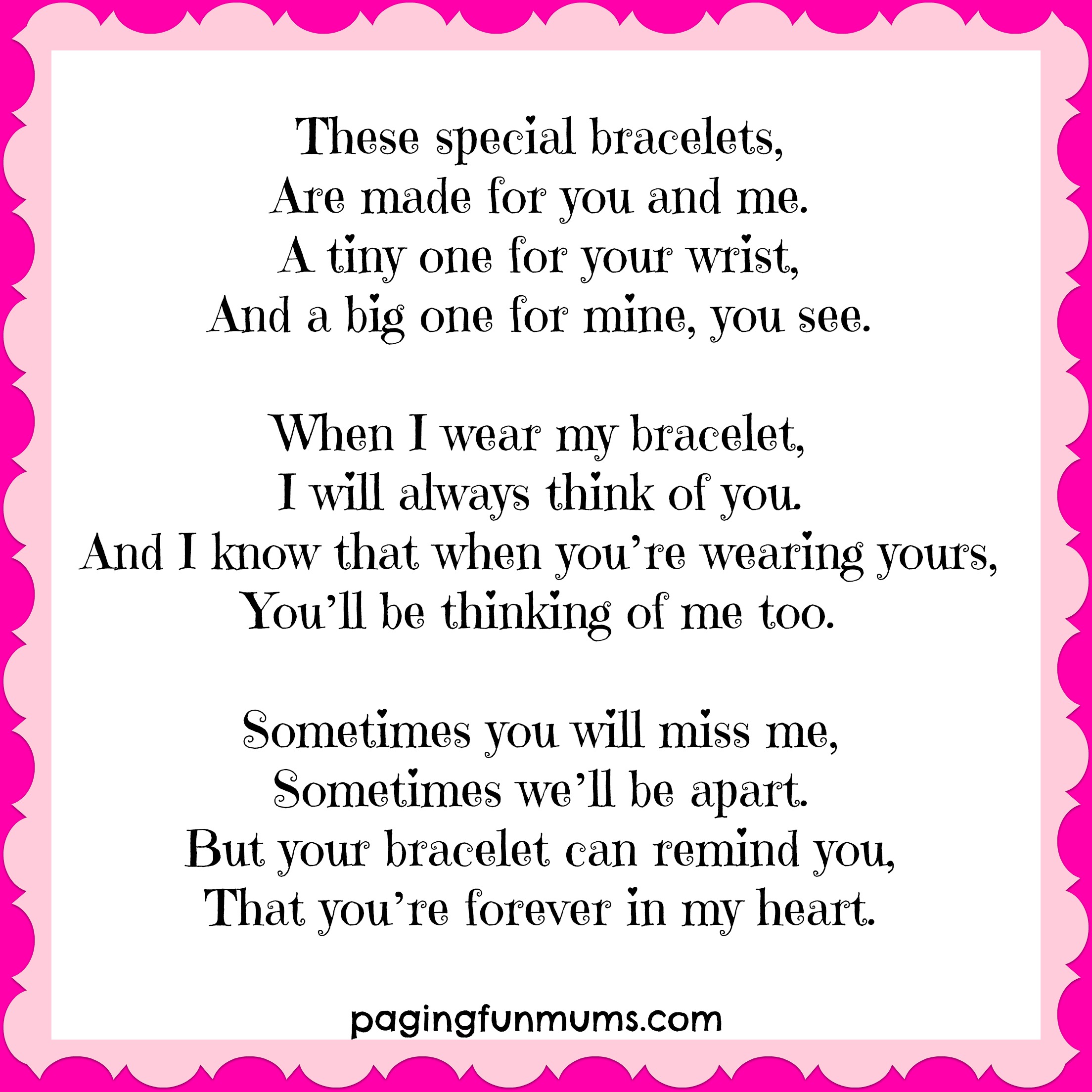 Mummy & Me Matching Bracelets with free poem printable