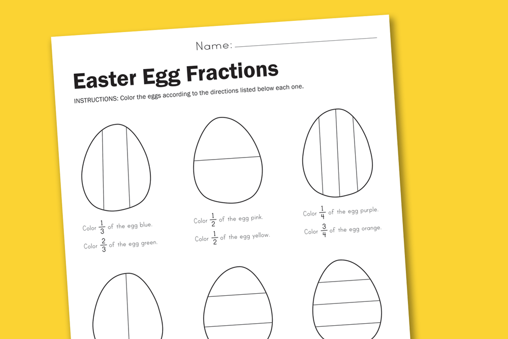 Worksheet Wednesday: Easter Egg Fractions - Paging Supermom