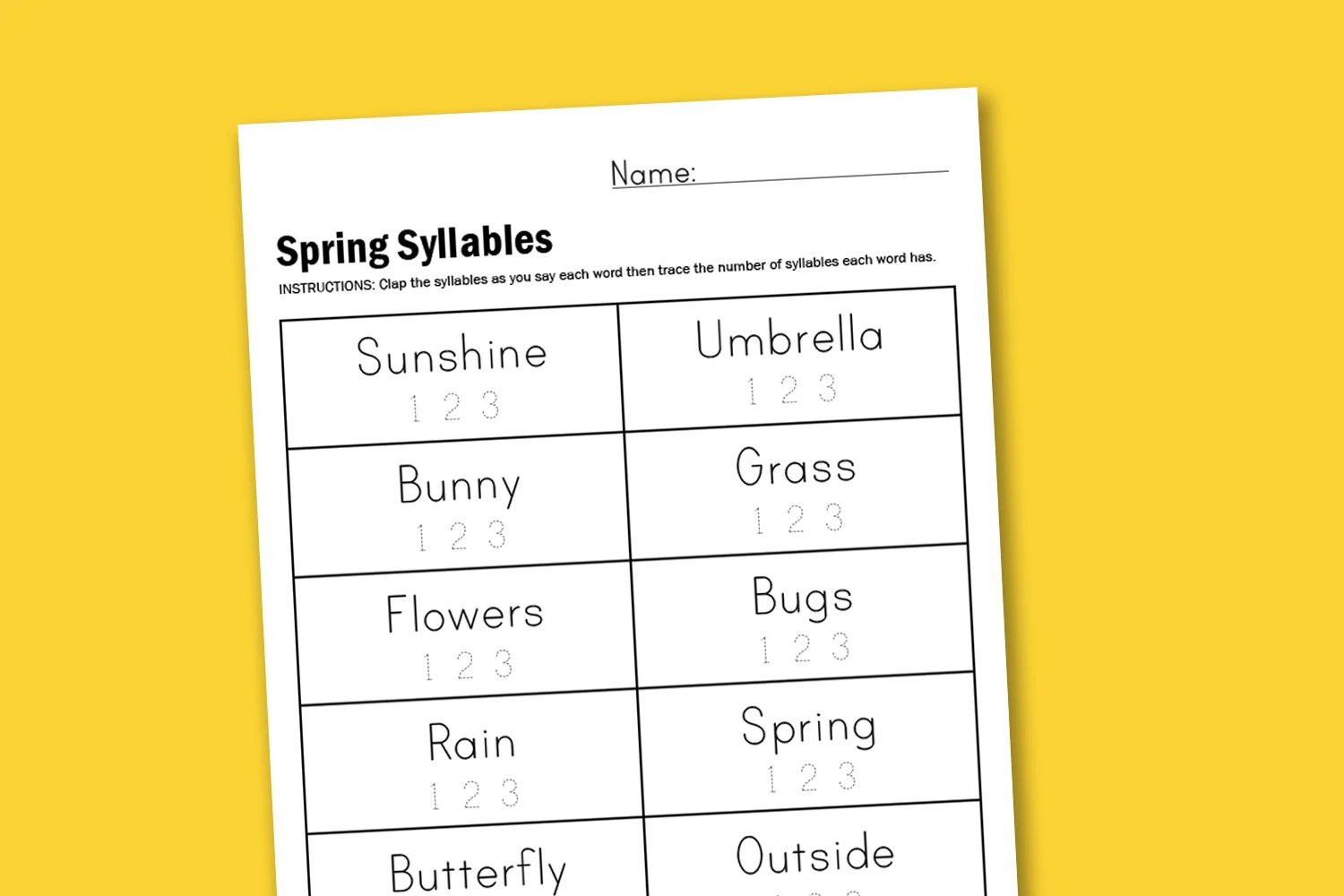 Printable Syllable Worksheets Printable Worksheets and