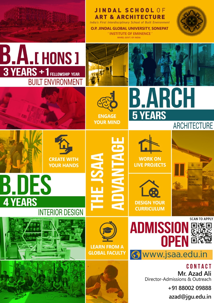 Admissions 2020OP Jindal Global University for B.Arch, Interior Design