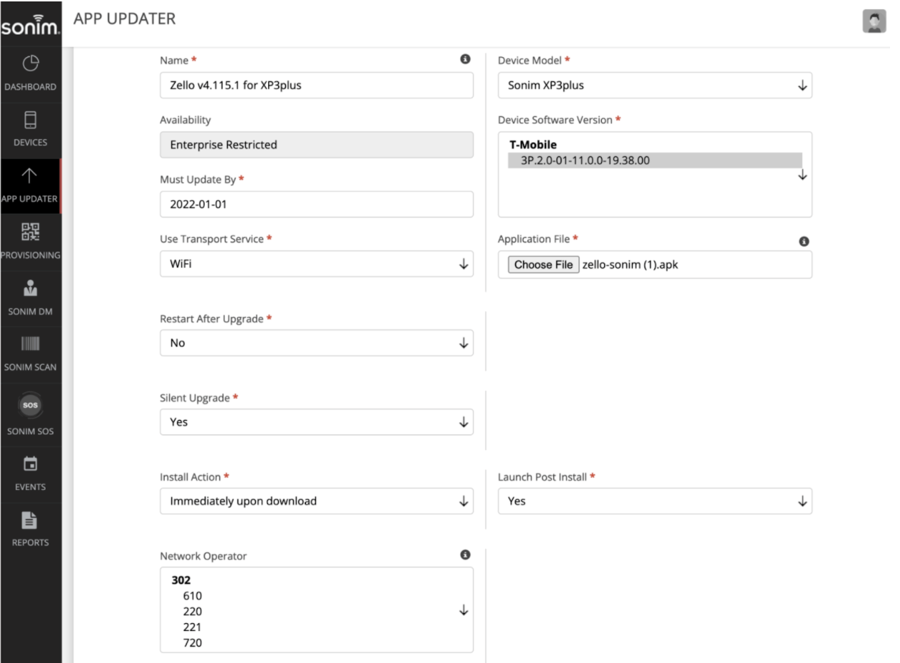 Setting up the Sonim XP3, XP3plus, XP5s, and XP5plus devices Zello Work