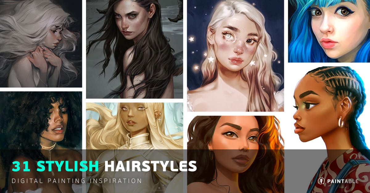 31 Stylish Examples of Digitally Painted Hairstyles Paintable