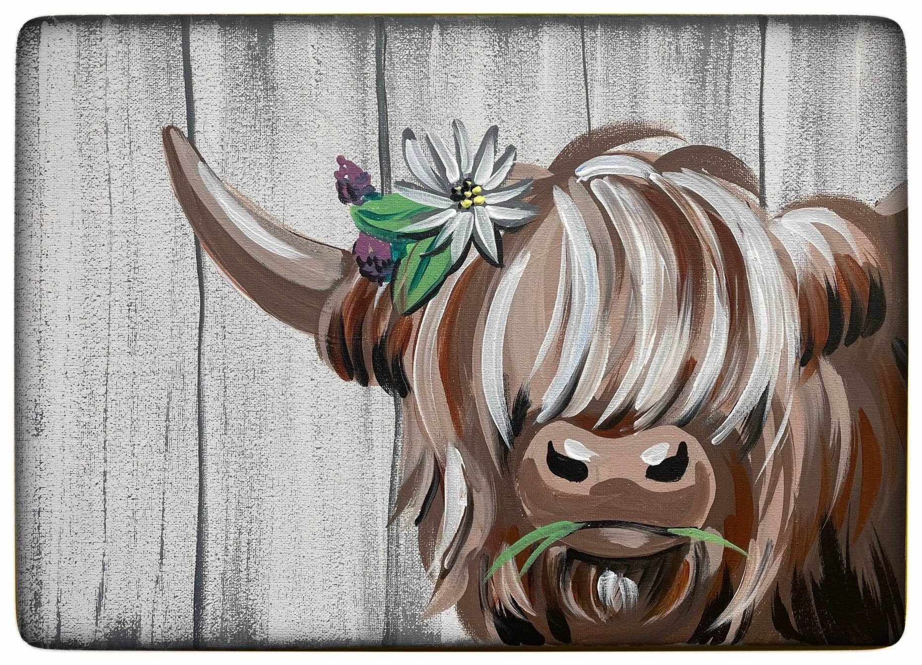 Highland Cow Paint and Vino