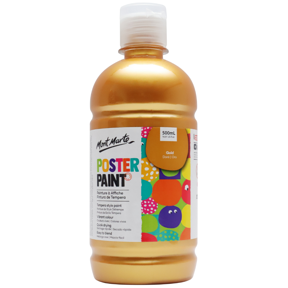Mont Marte Poster Paint 500ml Gold Paint a Pot