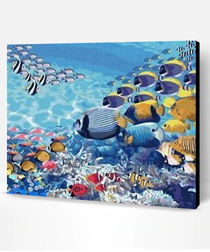Abstract Fish Swimming DIY Paint By Numbers Paint By Numbers PRO