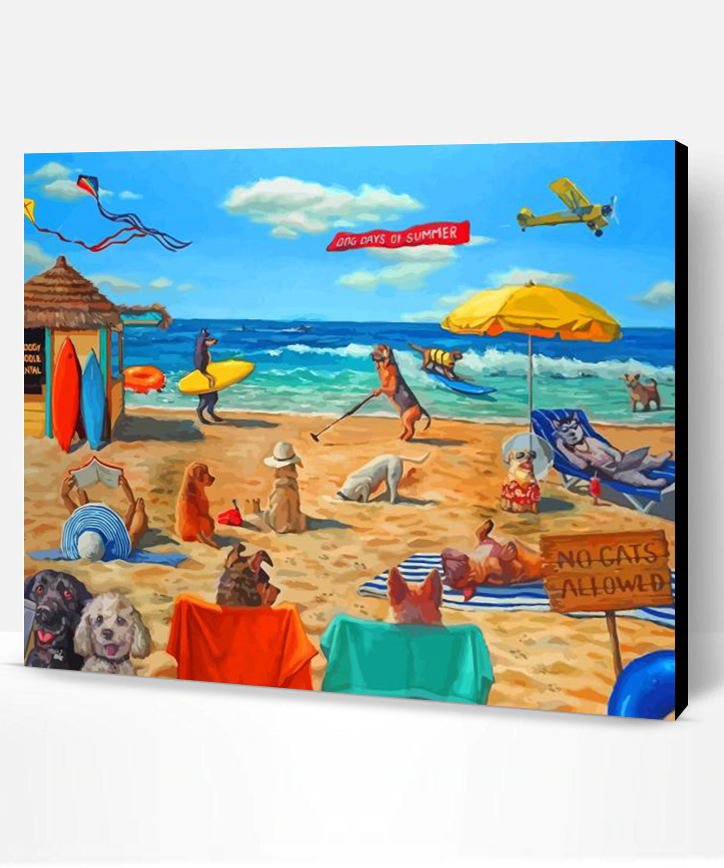 Dogs In Beach Paint By Numbers Paint By Numbers PRO