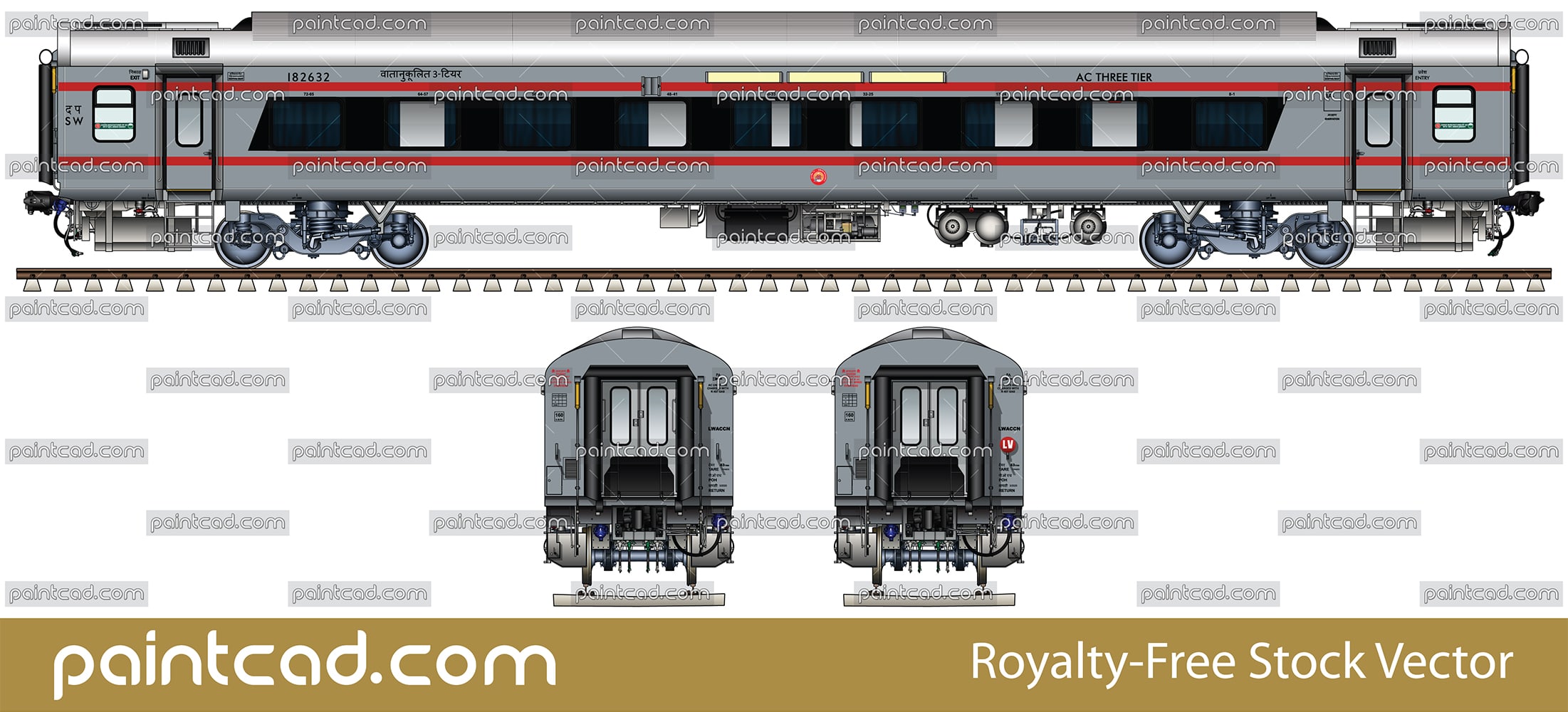 AC LHB coach with bezel less window and two red bands