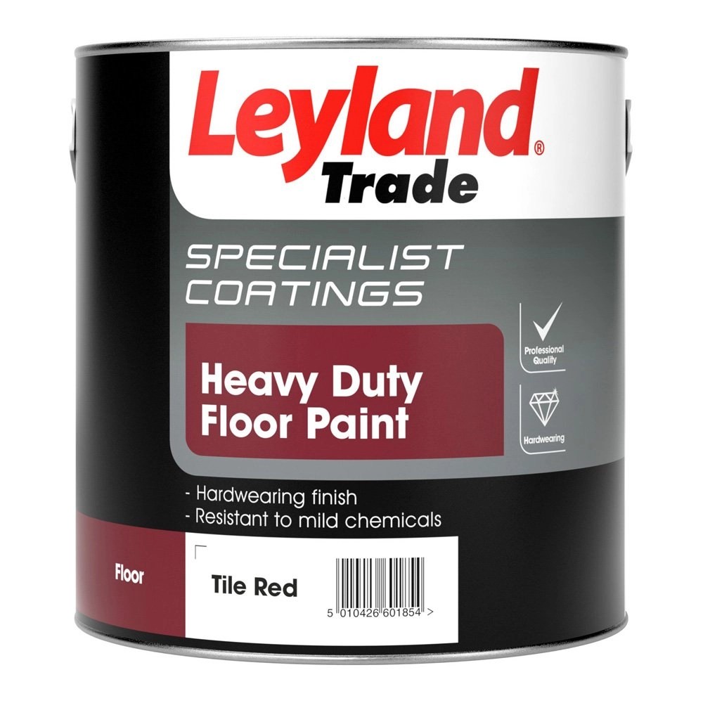 Leyland Trade Heavy Duty Floor Paint Tile Red (2.5L) Painters Hub