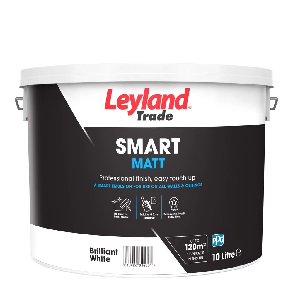 Leyland Trade Smart Matt Brilliant White (10L) Painters Hub