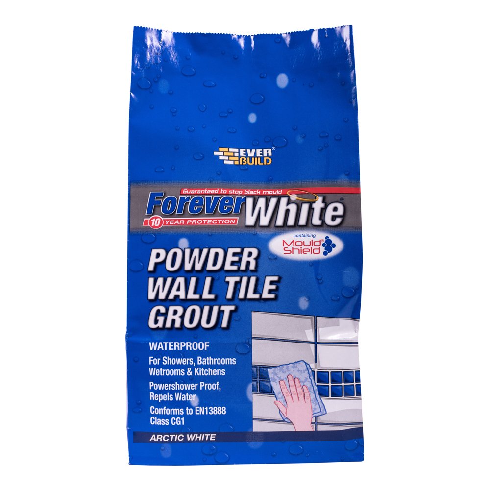 Everbuild Forever White Powder Wall Tile Grout White (1.2KG) Painters Hub