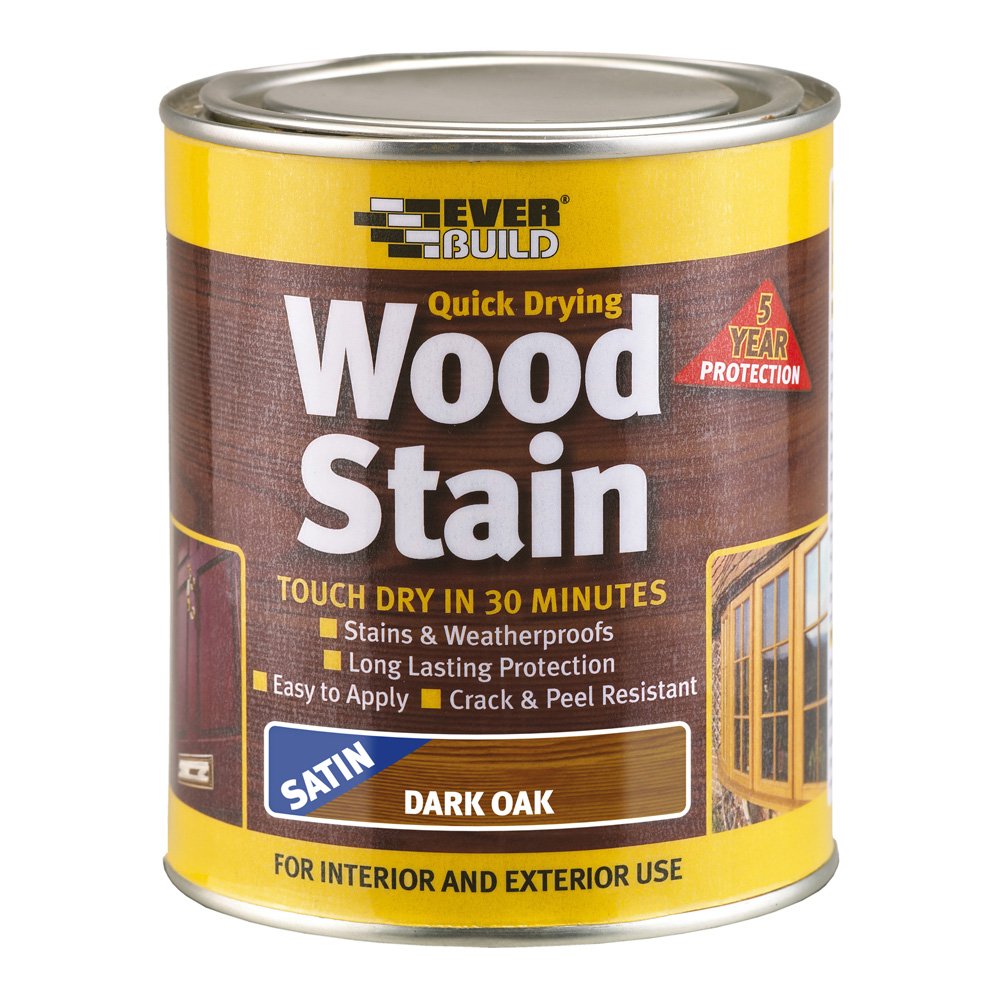 Everbuild Quick Drying Wood Stain Satin Natural Oak (750ML) Painters Hub