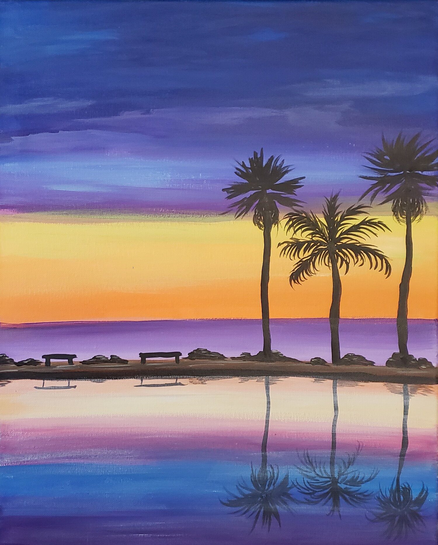 Miami Sunset Paint and Sip Painting and Vino