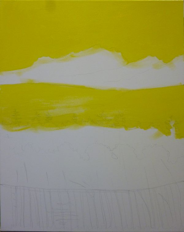 Painting a semi abstract mountain painting with acrylics ARTiful